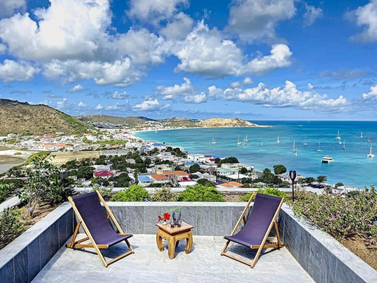 Blue Room In A Shared Villa Diamant With Communal Pool And Sea View Grand Case Exterior photo